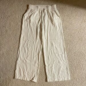 plaid linen beach pants